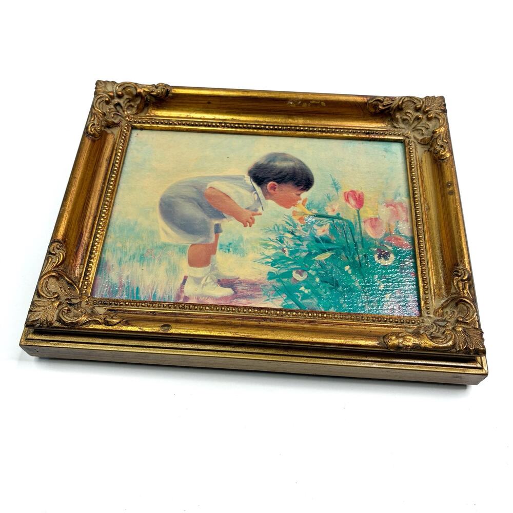Vintage 1994 Easter Morning by Donald Zolan Canvas Transfer Artwork in Frame